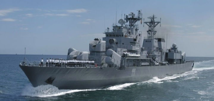 Romanian F111 Marasesti frigate at sea