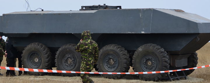 Hull prototype of Romanian TBT 8x8 amphibious armoured personnel carrier program